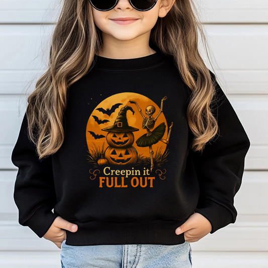 Youth Creepin It Full Out Halloween Crewneck